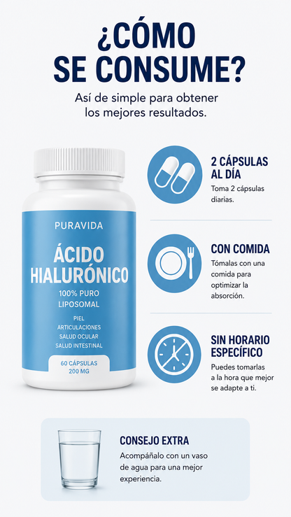 Ácido Hialurónico PuraVida | Cuidá tu cuerpo desde adentro